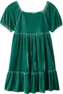 Carter's Rochita din catifea cu maneca scurta Green foto