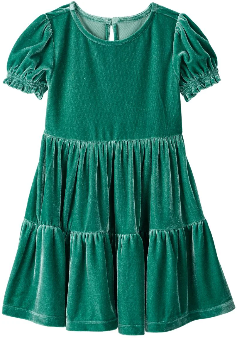 Carter's Rochita din catifea cu maneca scurta Christmas Green foto