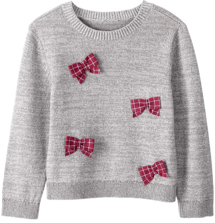 image for Carter's Хлопковый свитер с бантиками Christmas Grey Bow foto