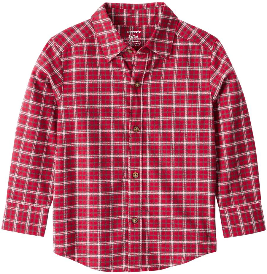 image for Carter's Camasa din bumbac Matching Plaid Red foto