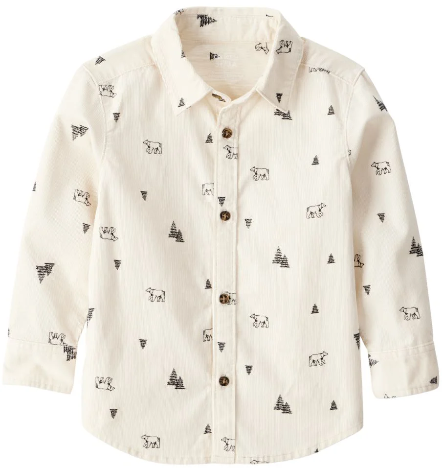 Carter's Camasa din bumbac Ivory Winter Forest foto