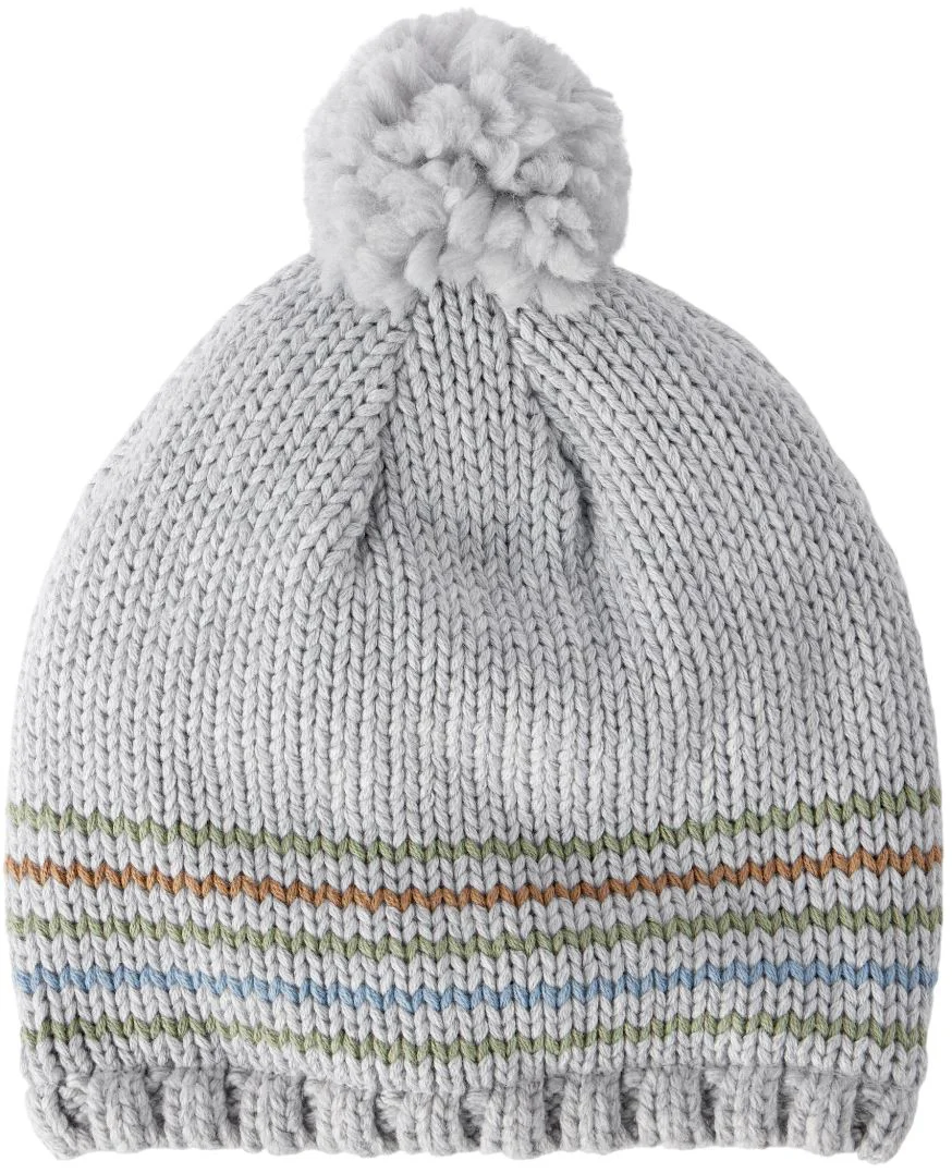 image for Carter's Caciulita cu pompom Grey Stripe Pom foto