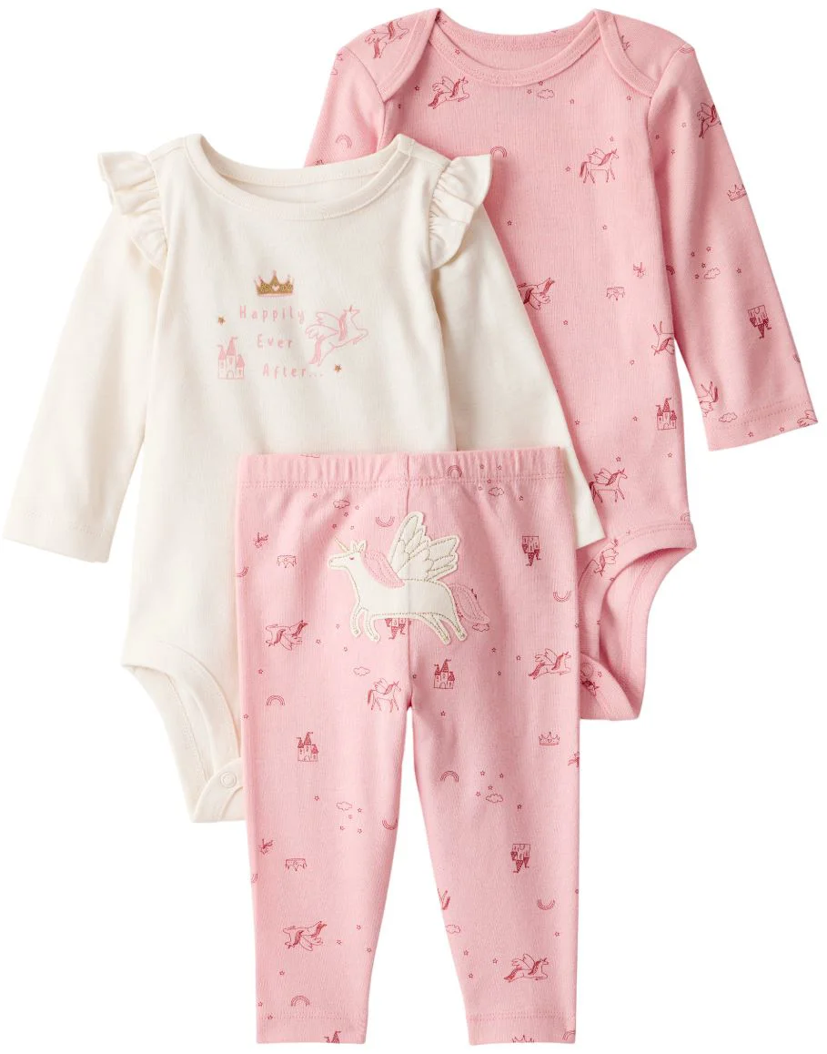 image for Carter's Set 3 piese Pink Unicorn - 2 body cu maneca lunga si pantaloni foto