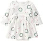 Carter's Rochita tip body cu maneca lunga Christmas Ivory Wreath foto