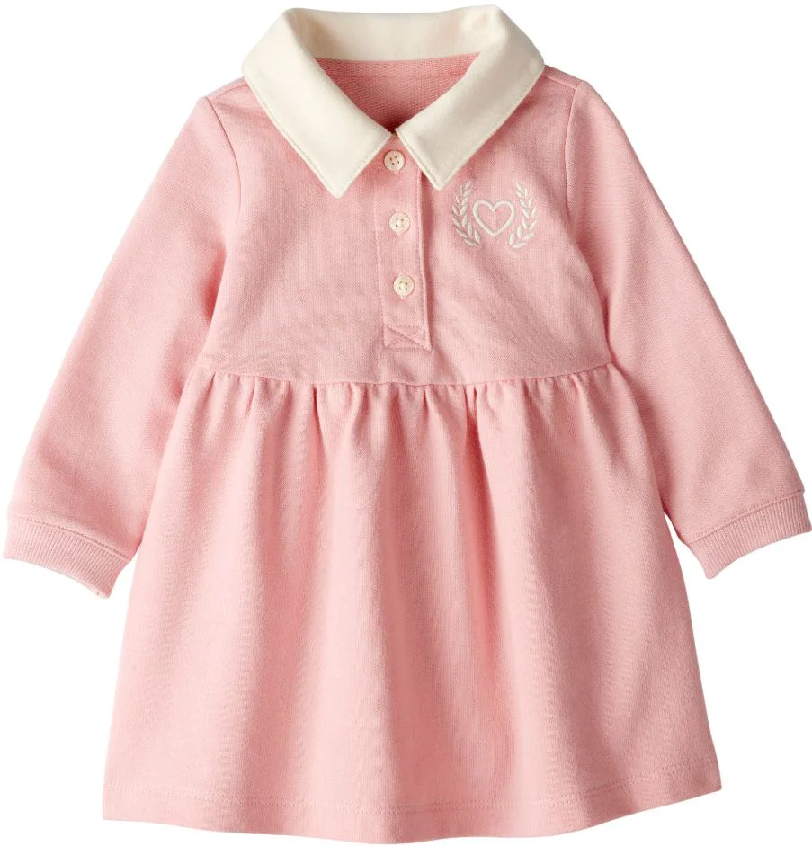image for Carter's Rochita din bumbac cu maneca lunga Pink Varsity foto