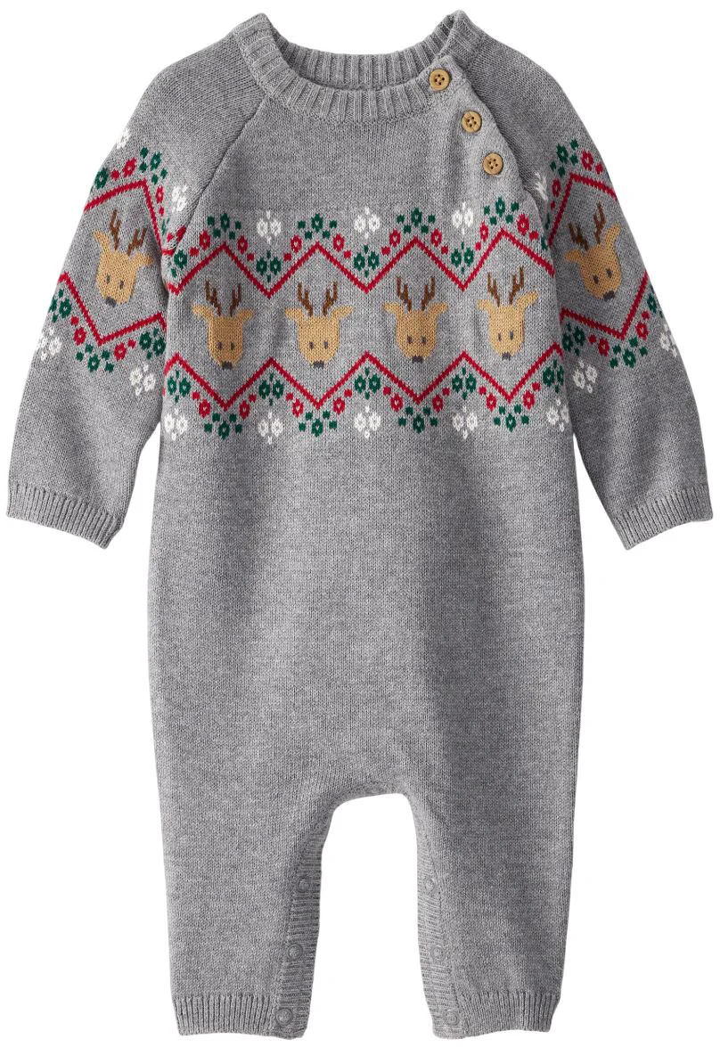 image for Carter's Комбинезон Christmas Gray Reindeer Sweater foto