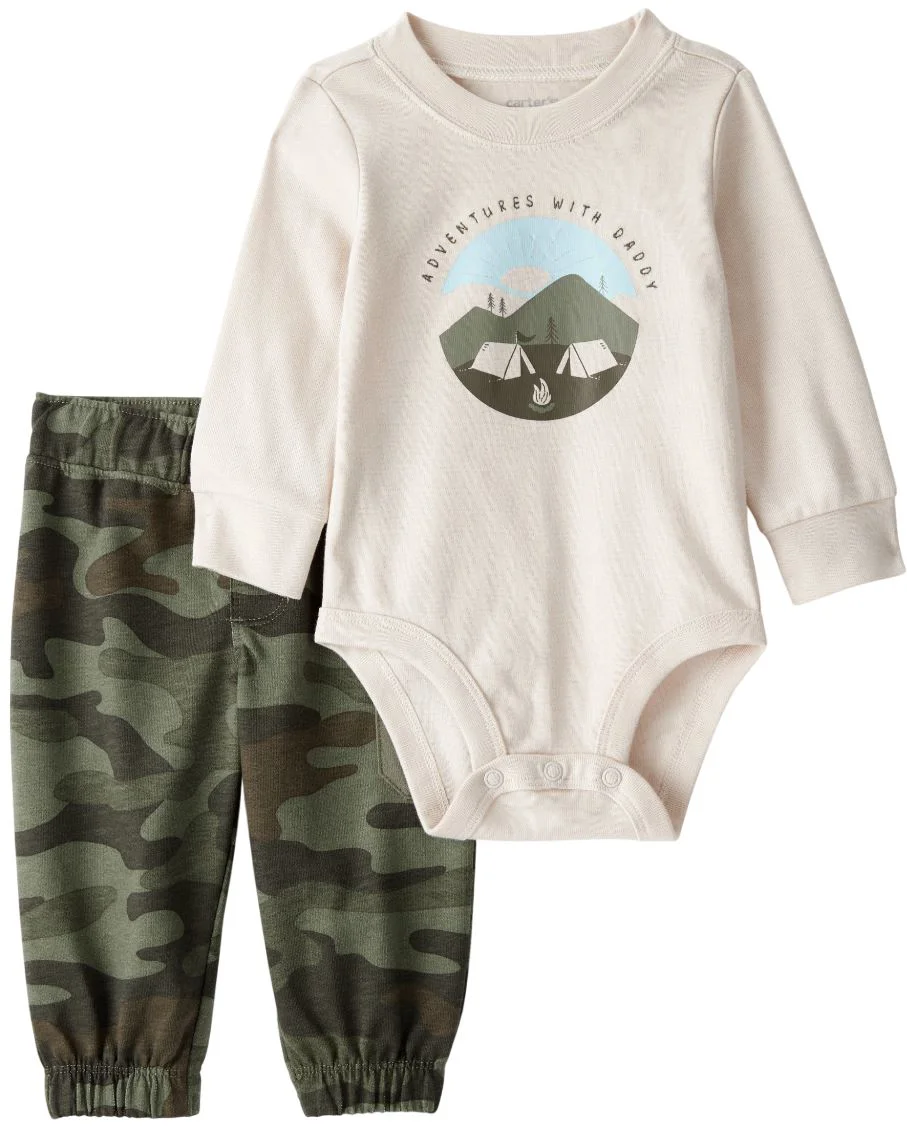 Carter's Set 2 piese Camping Camo - pantaloni si body foto
