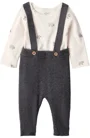 Carter's Set 2 piese Gray Sheep - body si pantaloni cu bretele foto