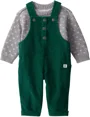 Carter's Set 2 piese Green Solid Overall - pulover si salopeta din catifea reiata foto