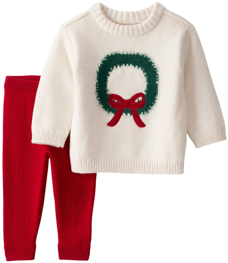 image for Carter's Комплект 2 в 1 Christmas Ivory Wreath Sweater - свитер и штаны foto