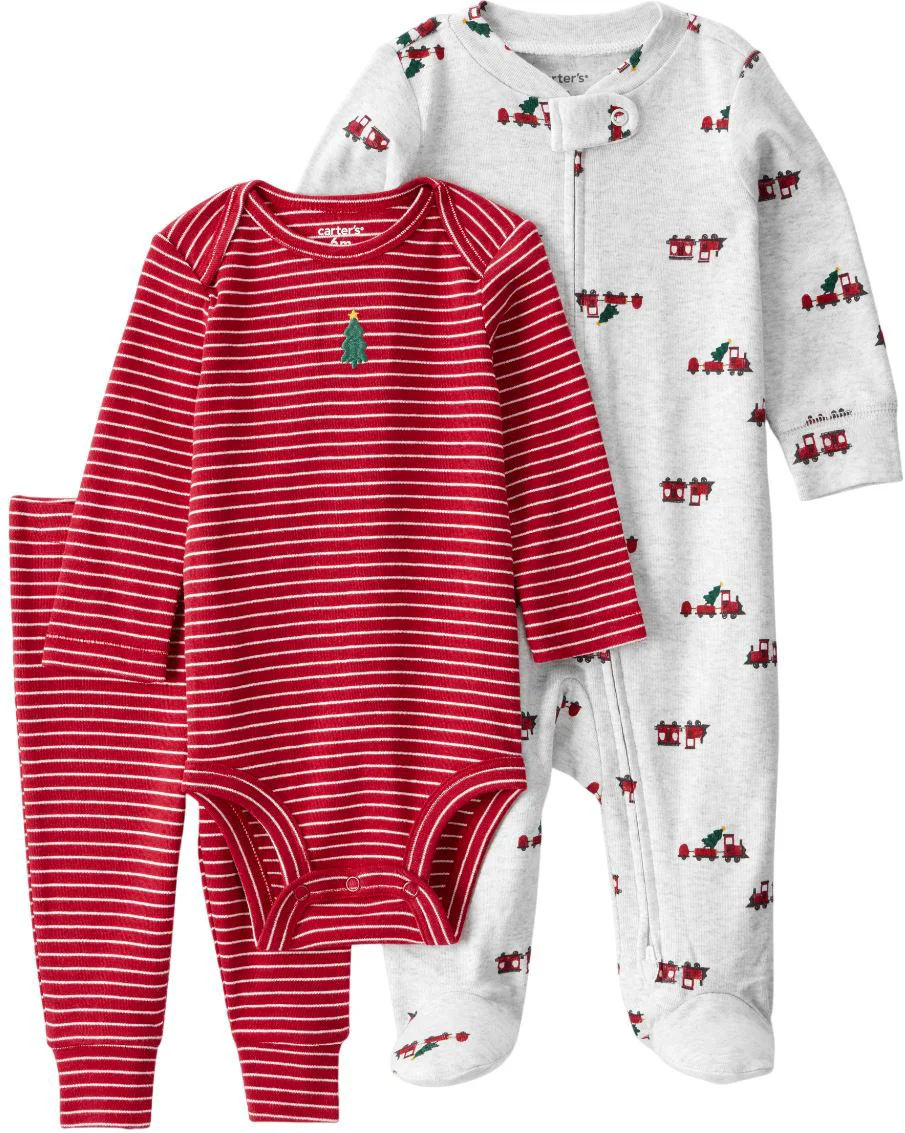 image for Carter's Set 3 piese Christmas Tree - pijama, body si pantaloni foto