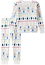 Carter's Pijama din bumbac Christmas Ivory Fair Isle foto