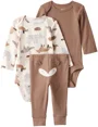 Carter's Комплект 3 в 1 Brown Fox - 2 боди с длинными рукавами и штаны foto