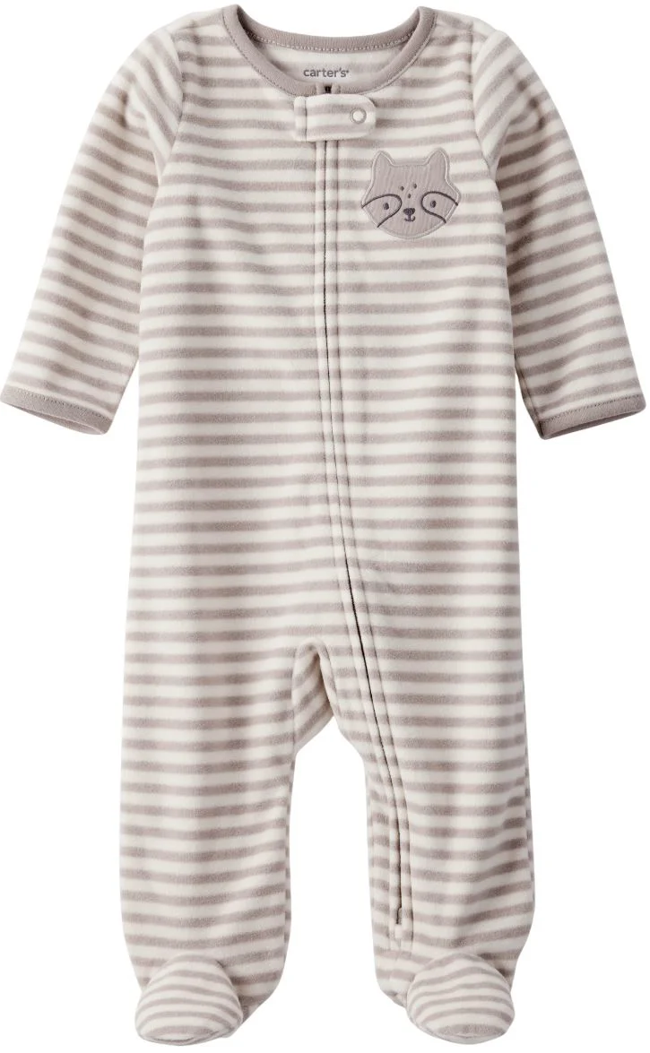 image for Carter's Pijama din microfleece Brown Stripe Fox Pocket foto