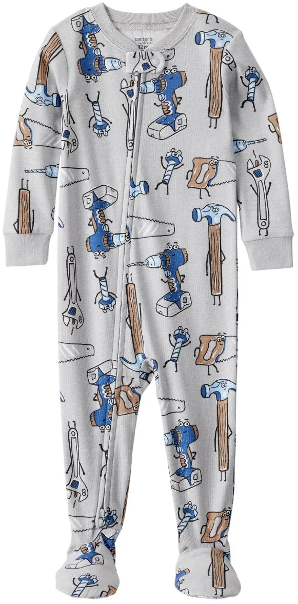 Carter's Pijama din bumbac cu botosei Grey Tool foto