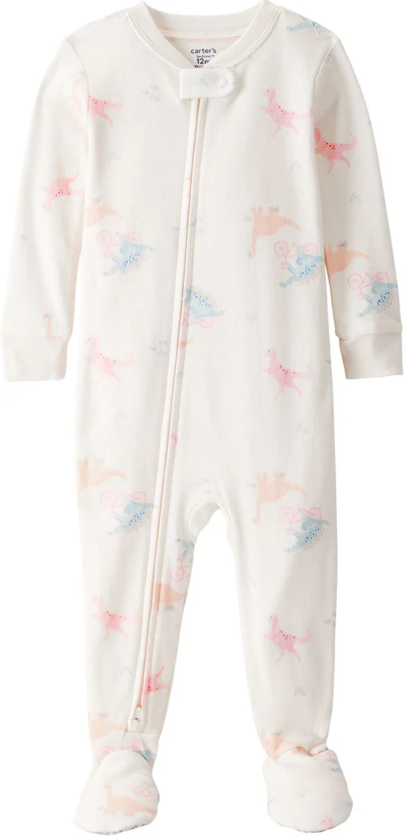 Carter's Pijama din bumbac cu botosei Ivory Multi Dino foto