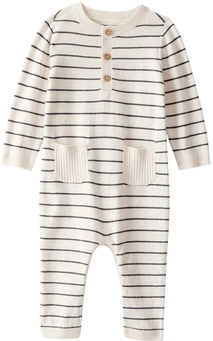 image for Carter's Salopeta din bumbac Gray-Ivory Stripe foto