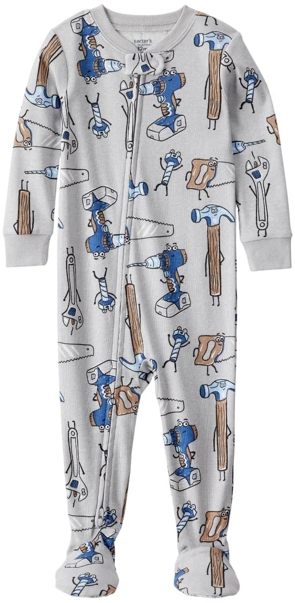 Carter's Pijama din bumbac cu botosei Grey Tool foto