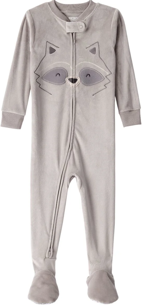 Carter's Pijama Velboa Grey Racoon Face foto