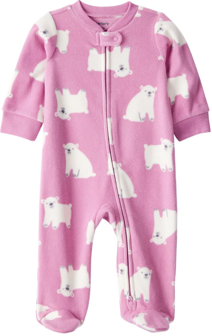 Carter's Pijama din microfleece cu botosei Pink Polar Bear foto