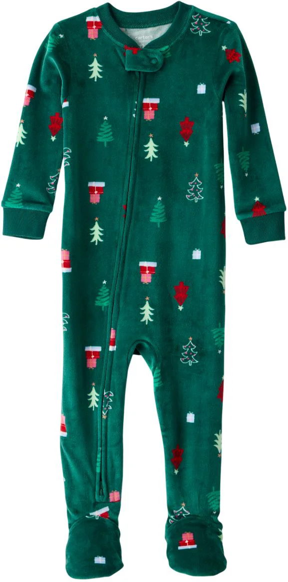 image for Carter's Пижама Velboa Green Christmas Tree foto