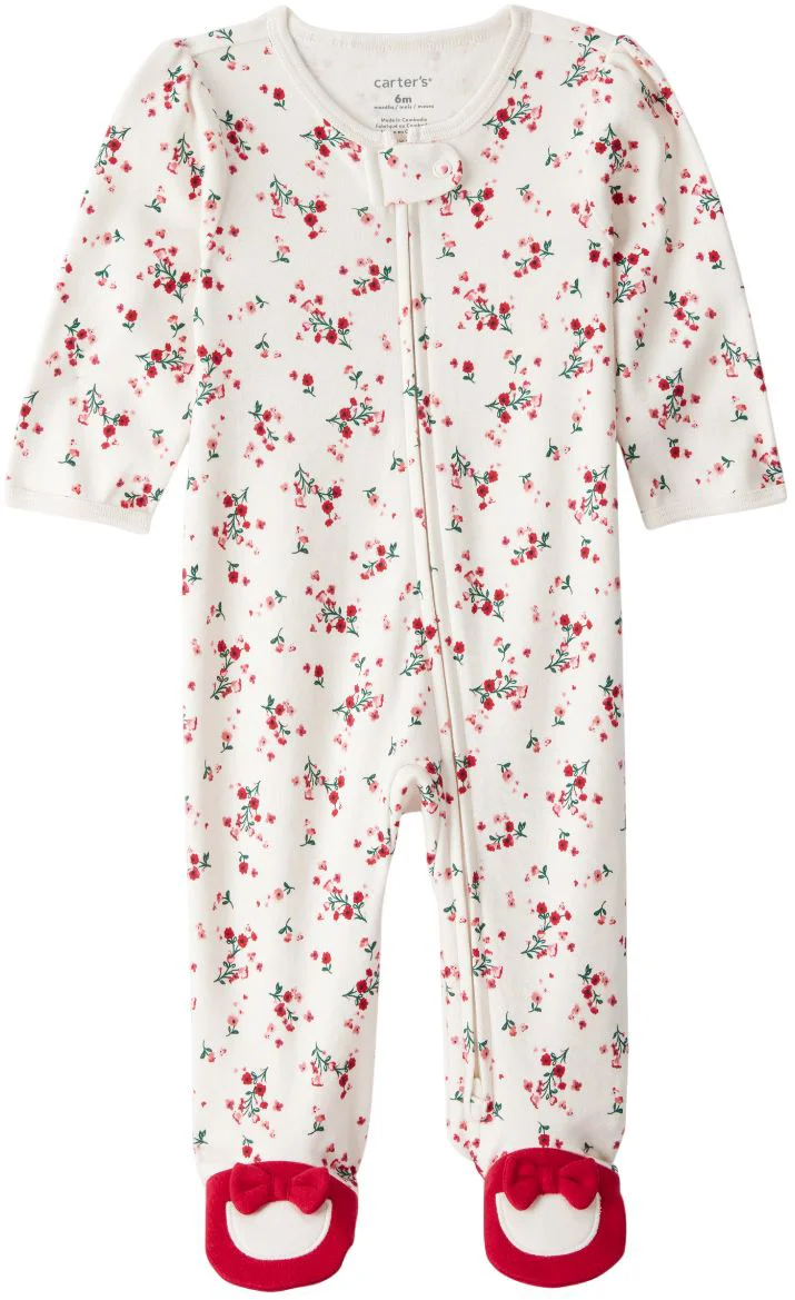 image for Carter's Хлопковая пижама с пинетками Mini Red Floral foto