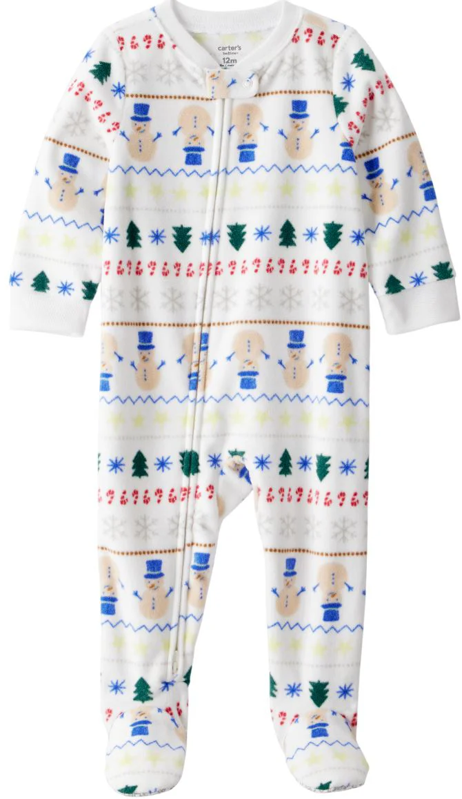 Carter's Pijama din fleece Christmas Ivory Fair Isle foto