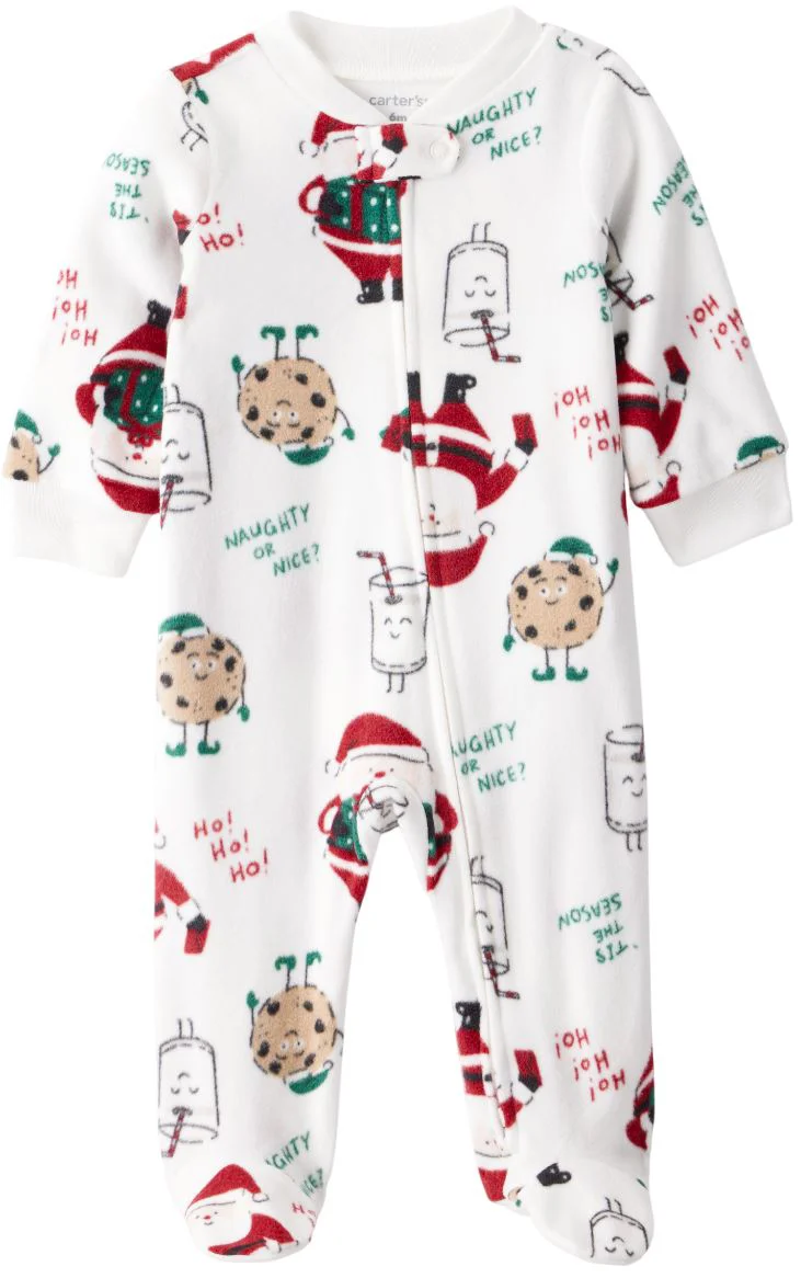 image for Carter's Pijama din microfleece Tan Santa Christmas foto