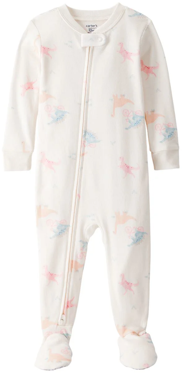 Carter's Pijama din bumbac cu botosei Ivory Multi Dino foto