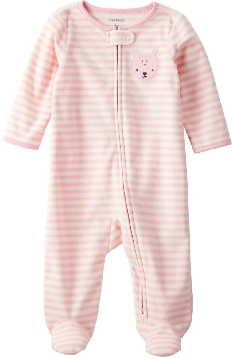 image for Carter's Pijama din microfleece Pink Stripe Deer Pocket foto