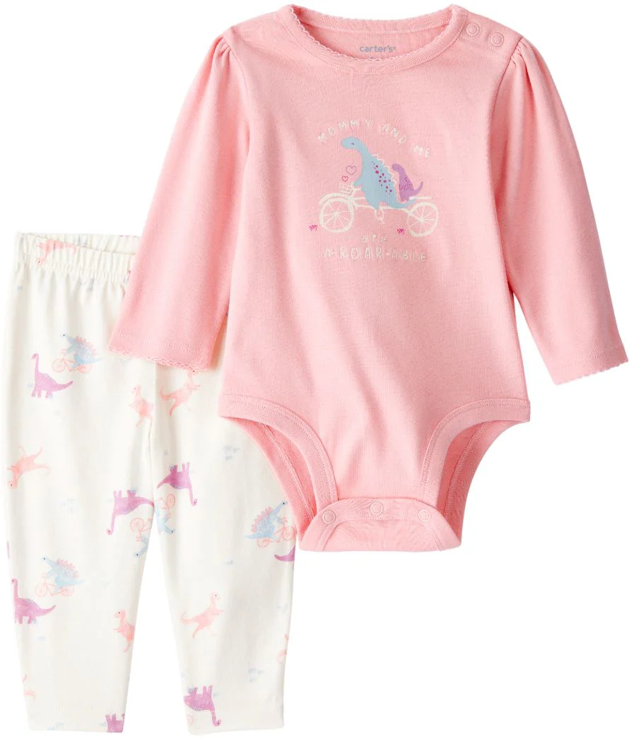 Carter's Комплект 2 в 1 Pink Mommy Me Dinos - боди и штаны foto