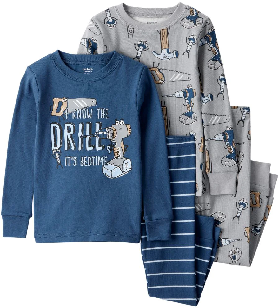 image for Carter's Set 2 pijamale din bumbac Blue-Grey Tool foto