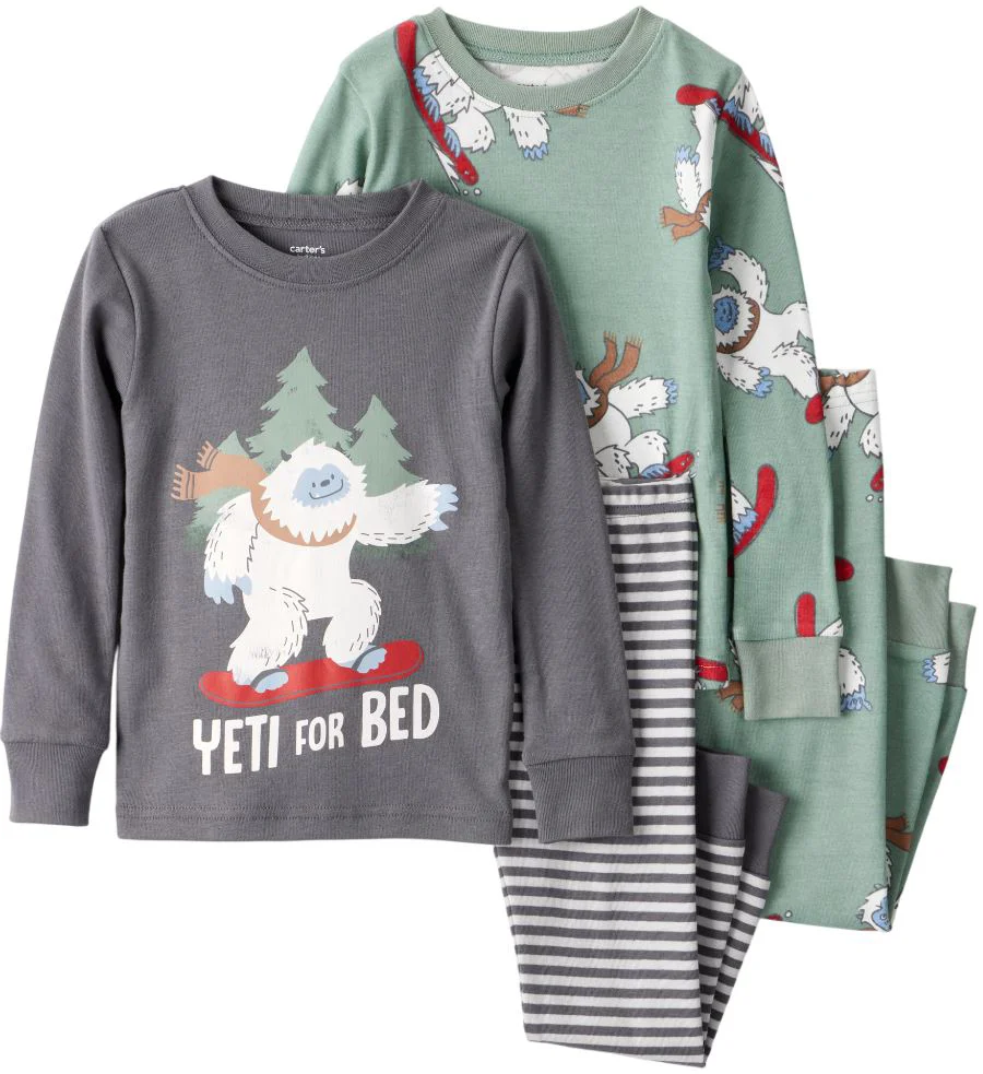image for Carter's Комплект из 2 пижам хлопковых Grey-Green Yeti foto