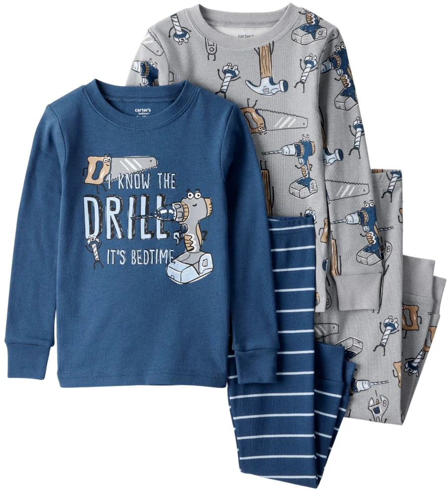 image for Carter's Set 2 pijamale din bumbac Blue-Grey Tool foto