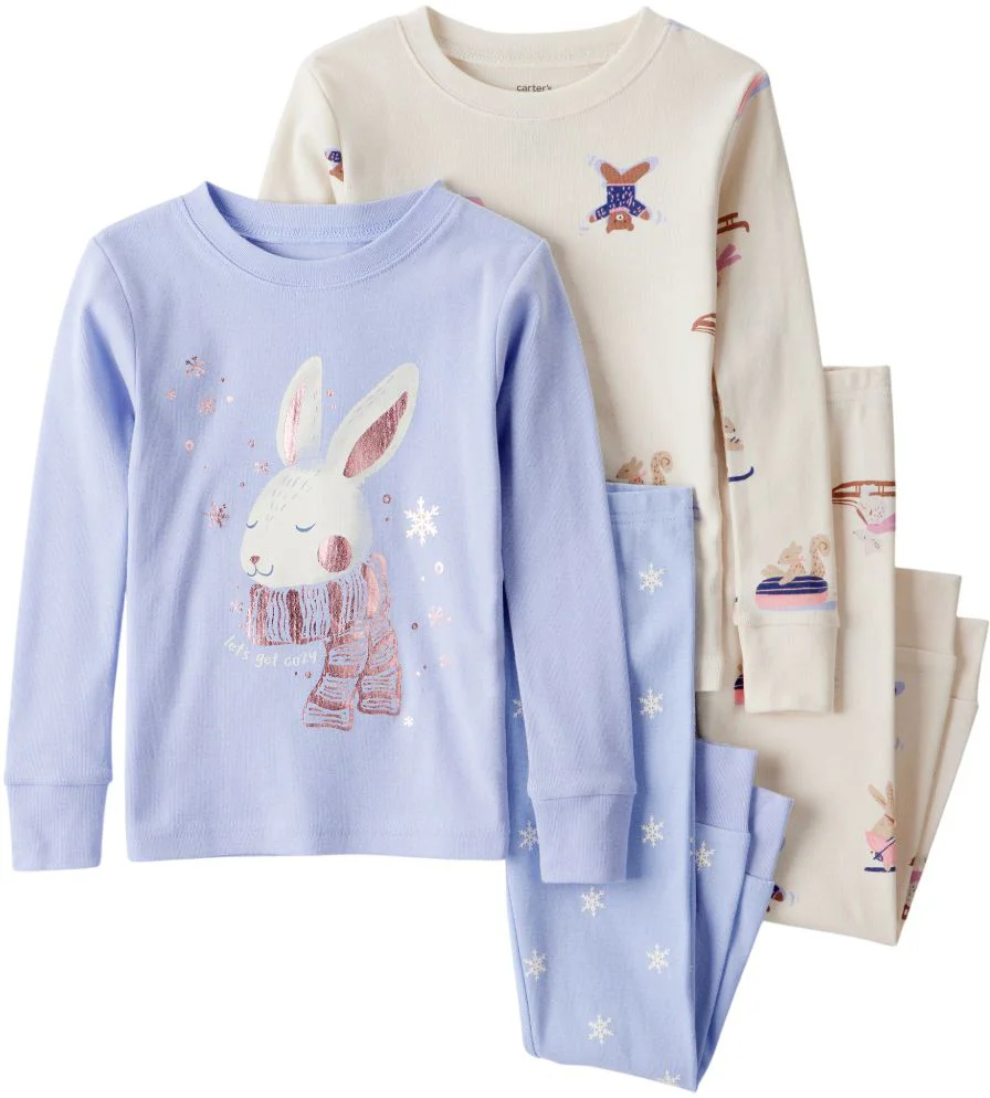 image for Carter's Комплект из 2 пижам хлопковых Blue Bunny Winter foto