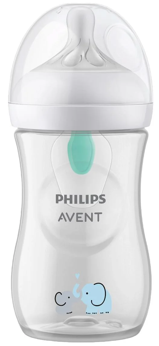 image for Biberon cu dispozitiv anticolici Philips Avent AirFree (1+ luni) Elefant, 260 ml foto