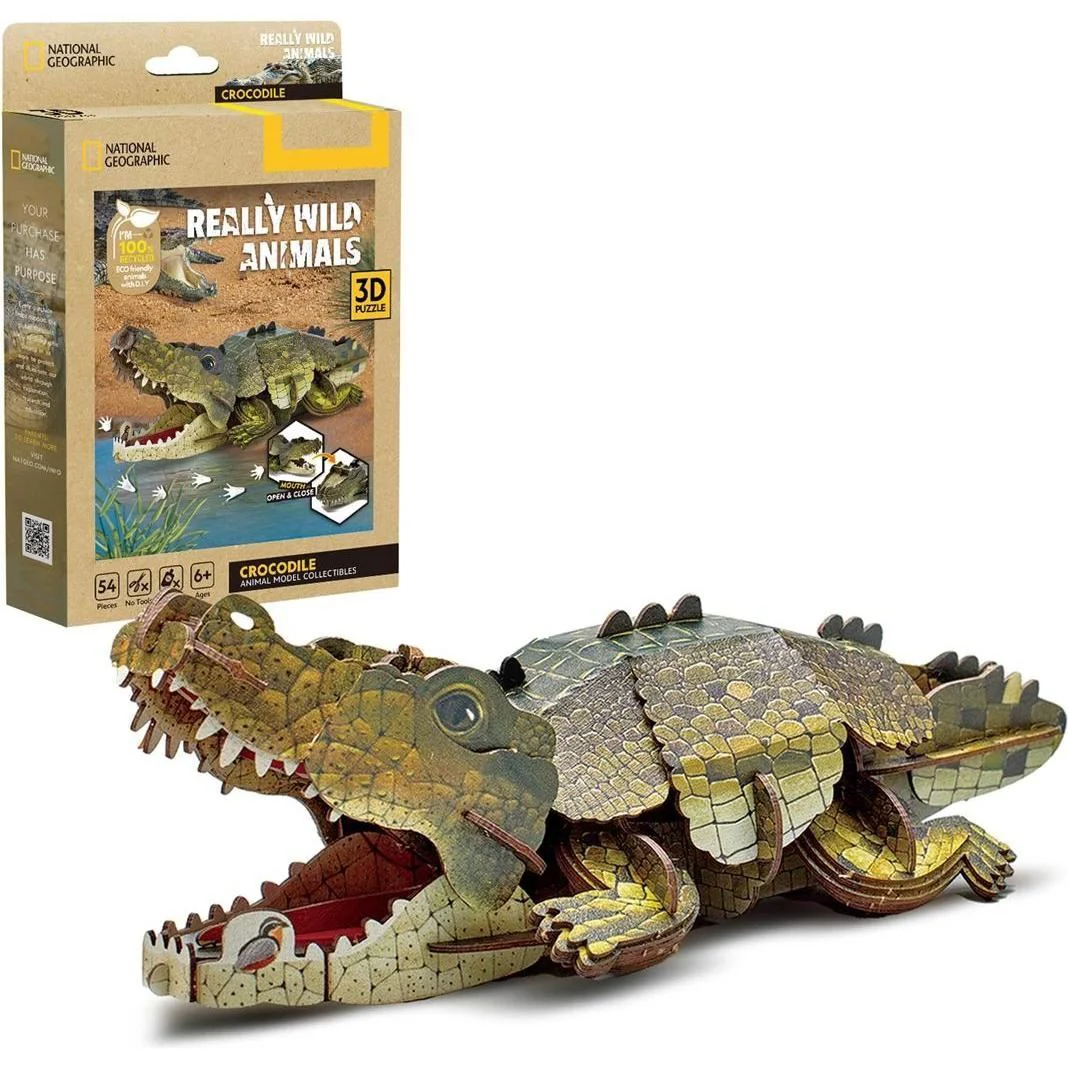 3D Puzzle CubicFun "Crocodil", 54 piese foto