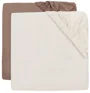 Cearsaf cu elastic Jollein Jersey Milky Coffee/Ivory, 120x60 cm, 2 buc. foto