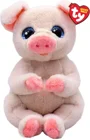 Jucarie de plus TY Beanie Bellies Purcelus roz Penelope, 15 cm foto