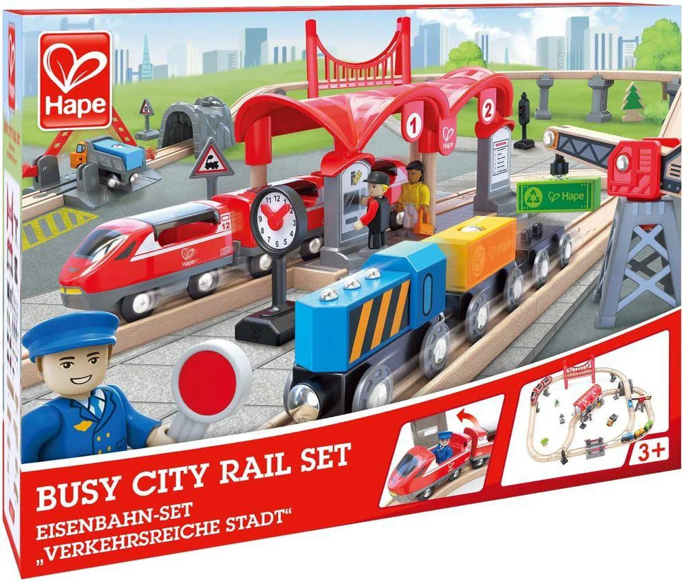Cale ferata din lemn Hape Busy City foto