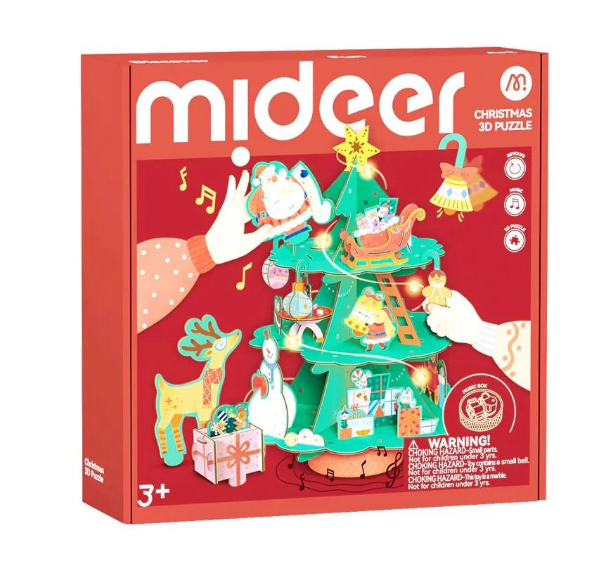 image for 3D Puzzle muzical rotativ Mideer Atelierul lui Mos Craciun foto