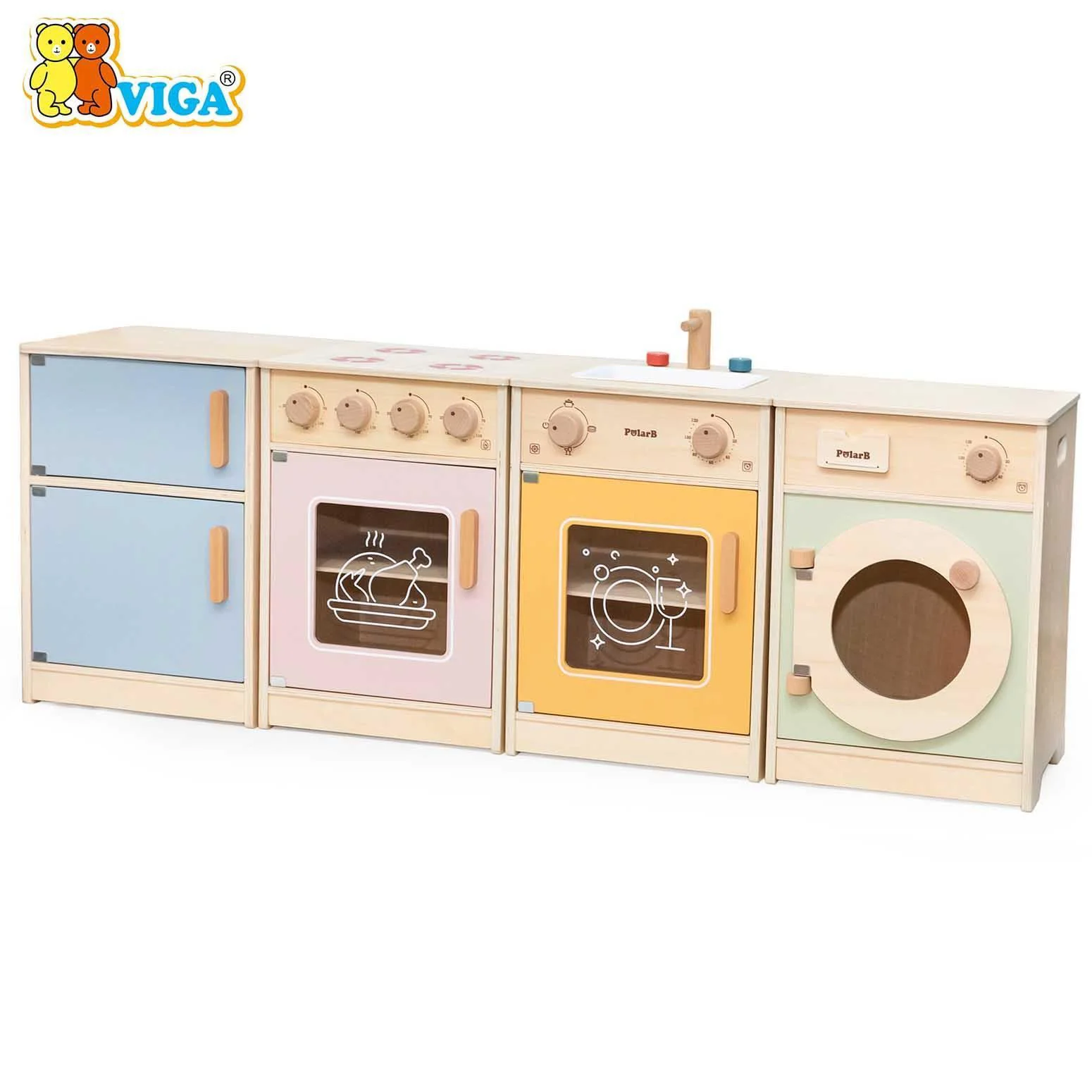 image for Деревянная кухня Viga Toys PolarB, многоцветный foto