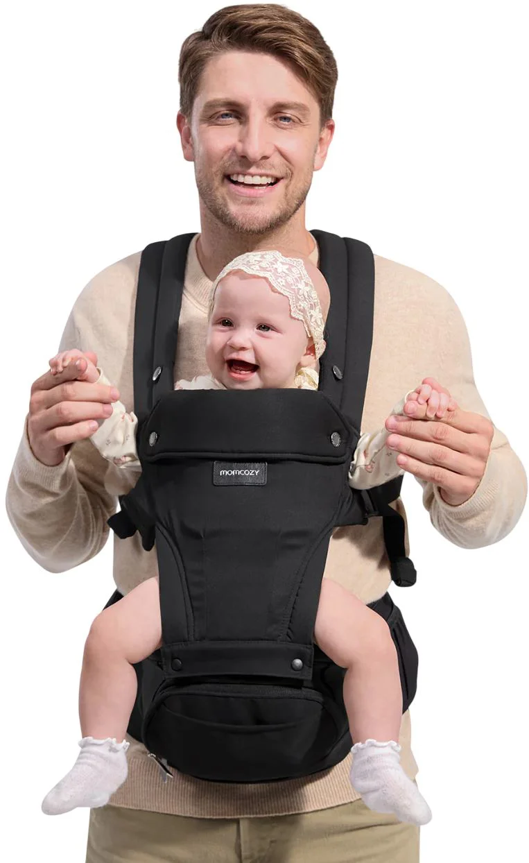 image for Marsupiu cu sezut pe sold Momcozy Black foto