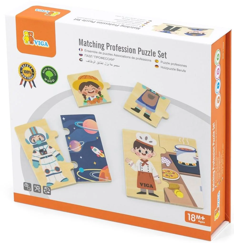 image for Joc logic de puzzle Viga Toys Profesiile, 24 piese foto