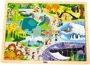 Puzzle din lemn Viga Toys Gradina zoologica, 48 elem. foto