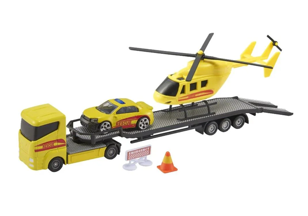 image for Set de joaca HTI Transportator Teamsterz cu elicopter si masina de politie, (in as.) foto