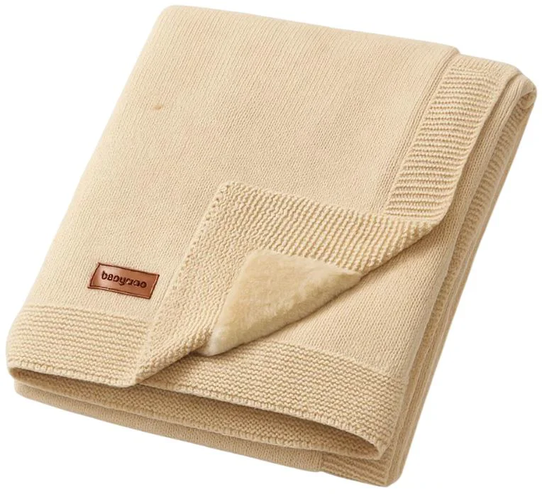 Patura din bumbac cu captuseala de flanel BabyOno Beige foto
