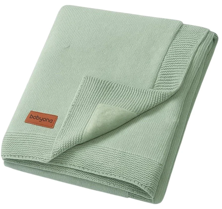 image for Patura din bumbac cu captuseala de flanel BabyOno Green foto