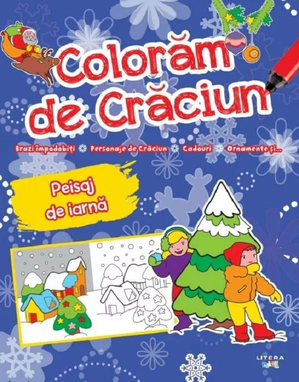 Coloram de Craciun. Peisaj de iarna foto