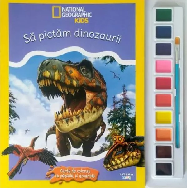 image for National Geographic Kids. Раскрашиваем динозавров. Раскраска с кисточкой и акварелью foto